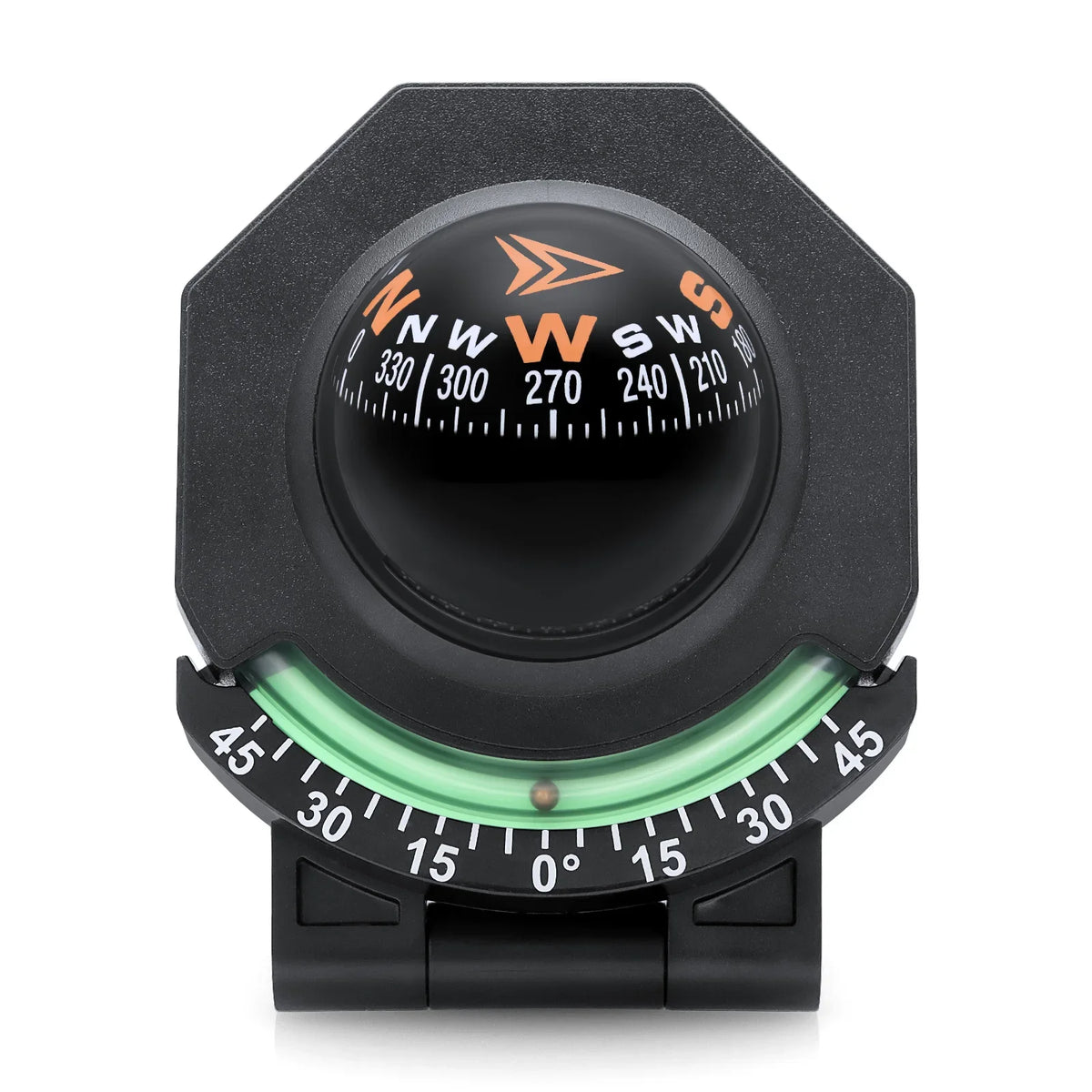 Car Dashboard Compass With Slope Meter - Fast Navigation Black