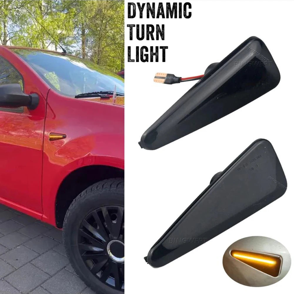 2PCS Dynamic LED Side Marker Light Turn Signal Blinker Lamp For Dacia Logan Sandero I Renault Symbol MK2 Thalia 2008-2012 by InterCyprus Trading Ltd