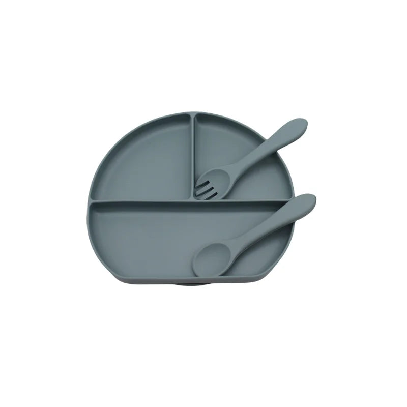 Children's Suction Cup Dinner Plate &ndash; Safe Autonomous Eating Training Sea Blue