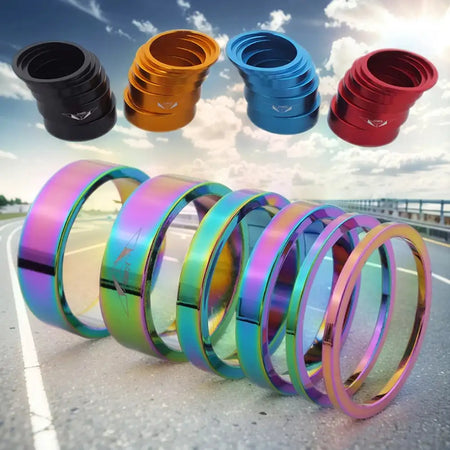 Bike Headset Spacer Kit 6 Pcs 2 5 10mm Aluminum Alloy
