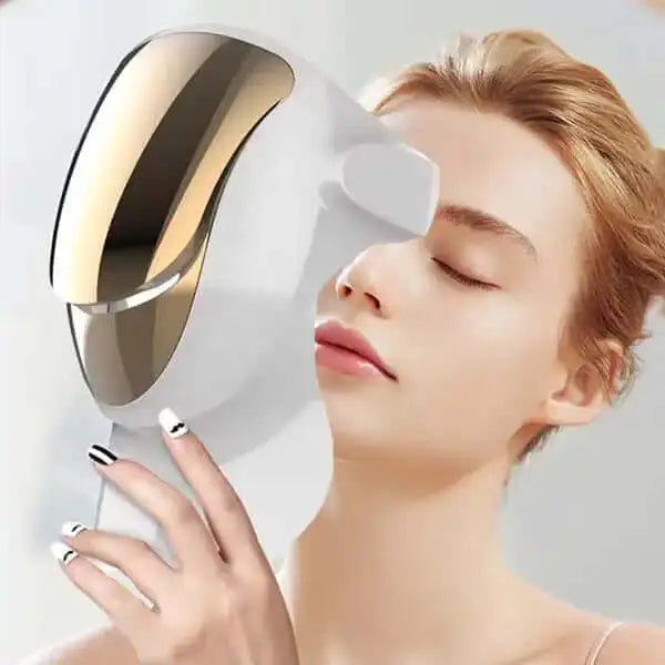 LED-fotons hudföryngringsmask med 807 LED-lampor rött och blått ljus för rynkreducering och ansikts- och nackvård