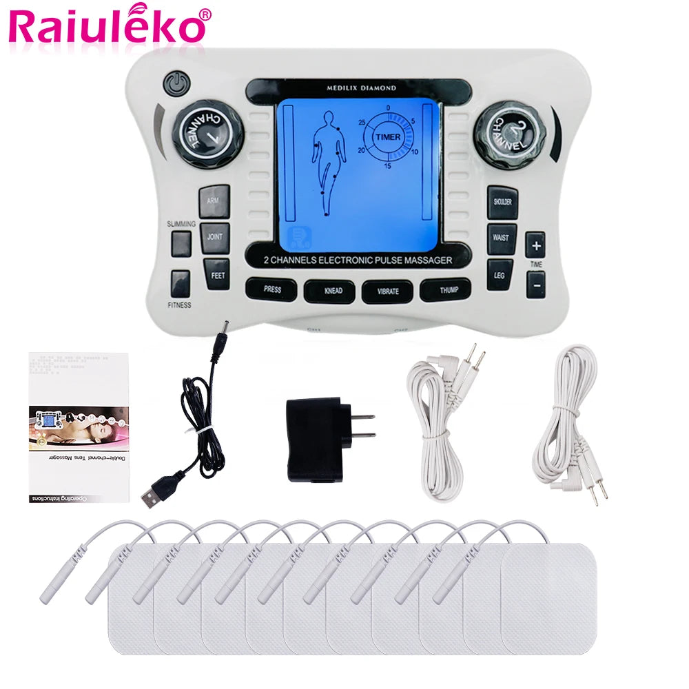 12-Mode EMS Muscle Stimulator and Pain Relief TENS Machine