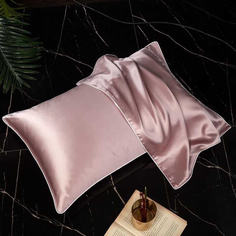 Mulberry Silk Charmeuse Pillowcase &ndash; Luxurious Comfort for Hair and Skin PINK / 480x740mm  1pc