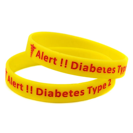 Type 2 Diabetes Medical Alert Bracelet &ndash; Waterproof Silicone Fitness Band