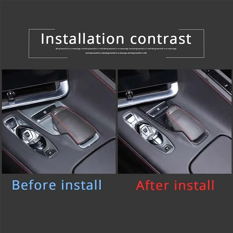 Kryt panelu ovládacích tlačítek uprostřed Corvette C8 z uhlíkových vláken