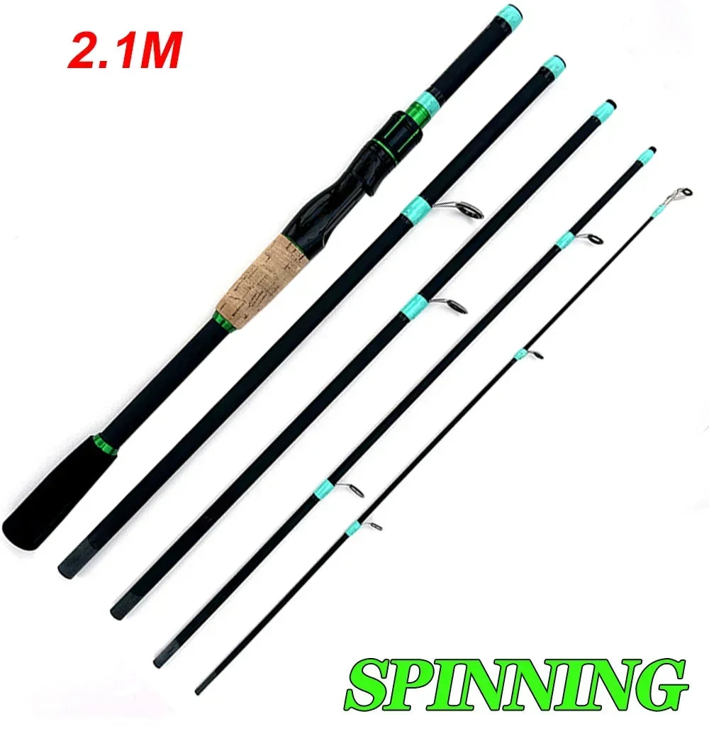 Ultralight Casting Spinning Lure Fishing Rod - 1.8/2.1m Carbon Fiber 2.1M Spinning Rod