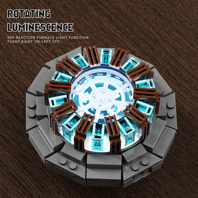 MOC Nuclear Arc Reactor Building Blocks with Lighting - Perfect Gifts for Kids