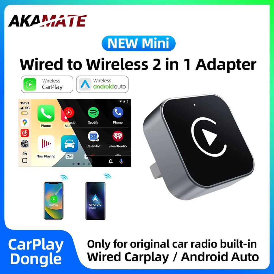 New Mini 2in1 CarPlay Android Auto Adapter &ndash; Wireless USB