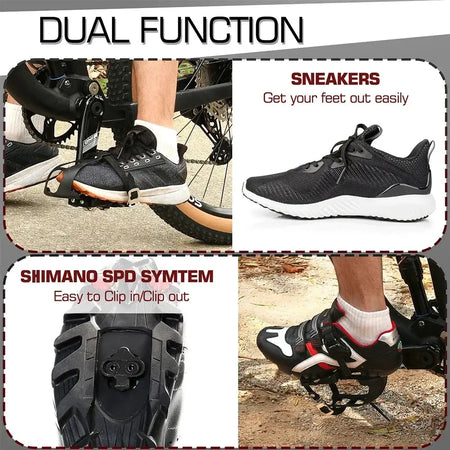 BUCKLOS Clipless Pedal Self-locking MTB Pedal for SPD System Mountain Bike Mixed Pedals Dual Lock/Flat Pedals with MTB Cleat by InterCyprus Trading Ltd