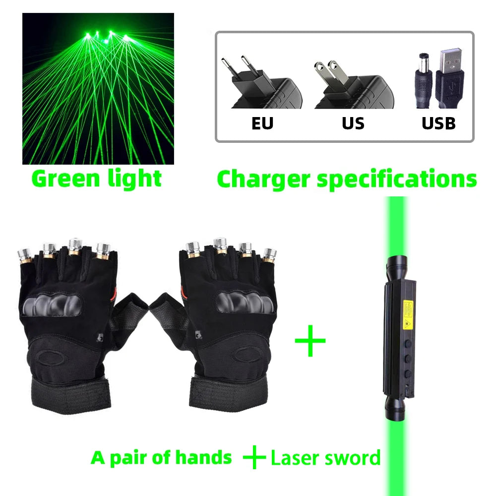 CHEGIT L0465 LED Laser Gloves &ndash; Disco Stage Lighting