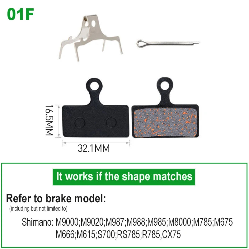 1 Pair SemiMetallic Hydraulic Disc Brake Pads &ndash; Shimano SRAM 1pair 01F