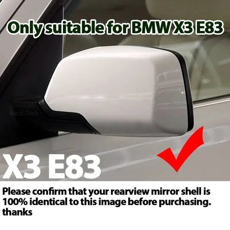 For BMW X3 X 3 E83 2003-2010 Carbon Fiber Look Rear View Mirror Cover Replacement Style Side Wing Mirror Caps with Tool by InterCyprus Trading Ltd