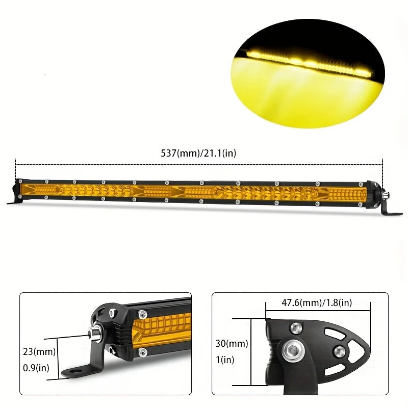 10 And 20 Inch LED Light Bar Off Road &ndash; Bright Flood Beam 1pc 20 inch yellow