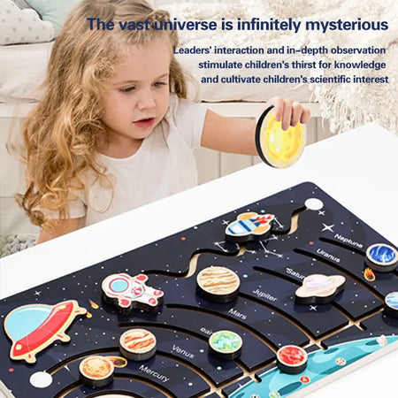 Wooden Solar System Puzzle &ndash; Educational Space Learning Toy