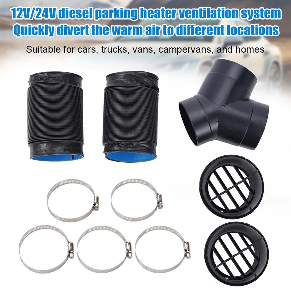 Hulit Premium 75mm Parking Heater Air Duct Tee Connector for Cars and RVs