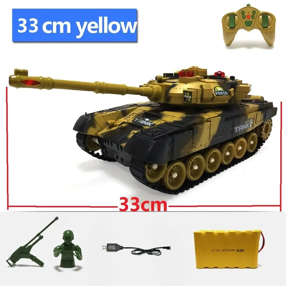 44CM Remote Control Tank 2.4G Large RC Tank &ndash; Off Road Ready 33CM Yellow
