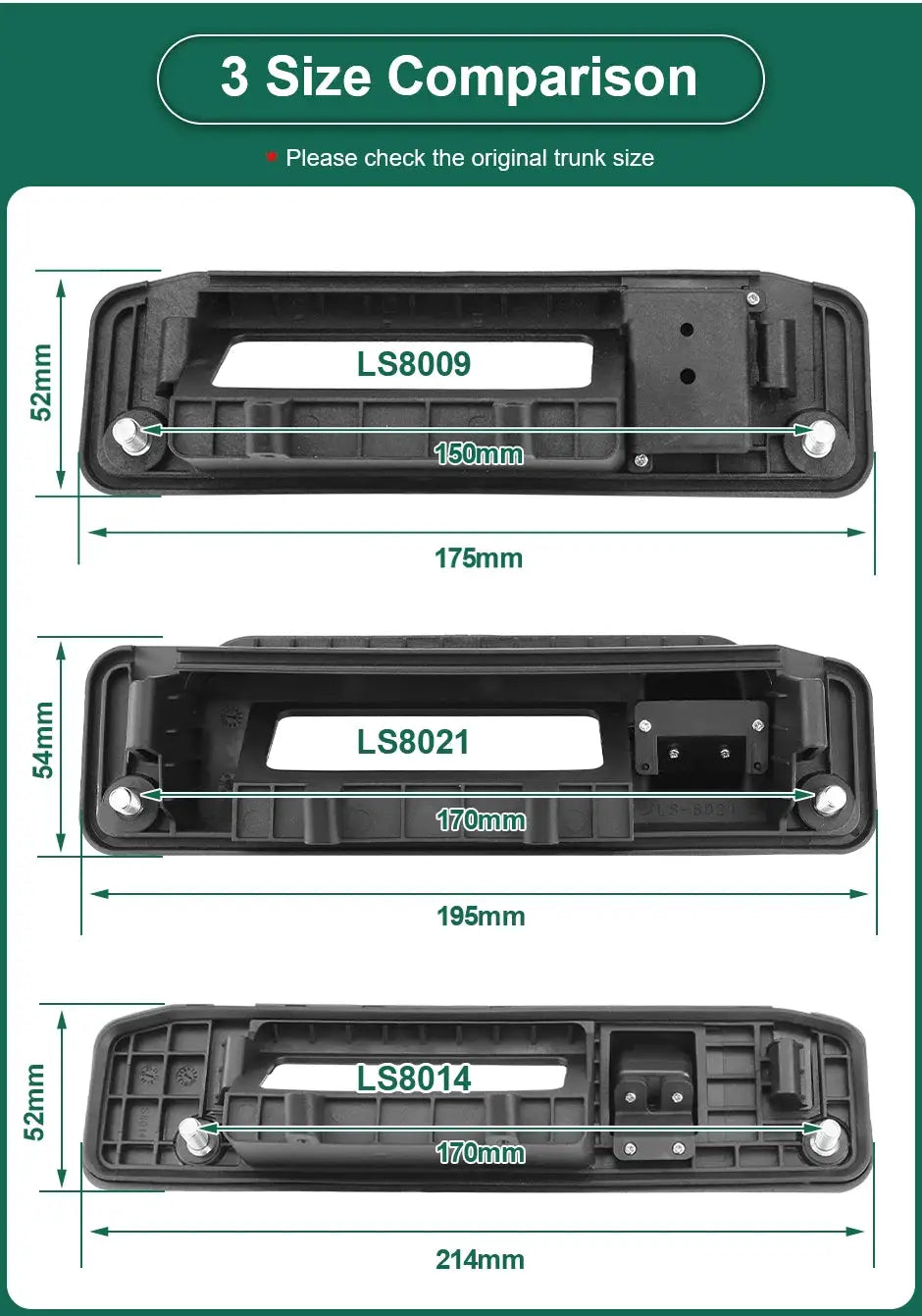 AHD 1080P Dynamic Trajectory Car Rear View Trunk Handle Camera For Mercedes Benz CLK-X204 GLK GLA GLC GLE ML 2013-2016 by InterCyprus Trading Ltd