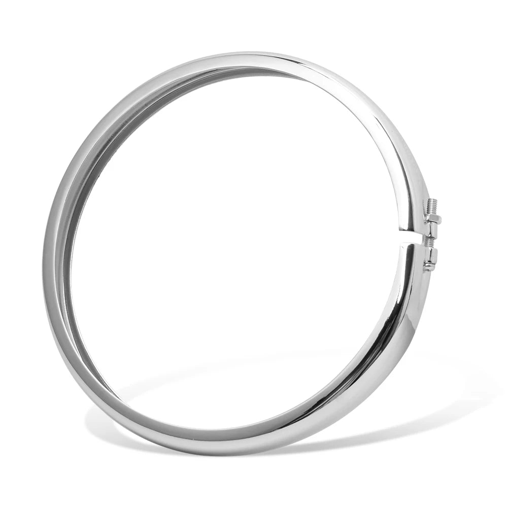 Motorcycle Black Chrome 5.75 Inch Headlight Trim Ring &ndash; Stylish Custom Fit for Harley Sportster and Dyna