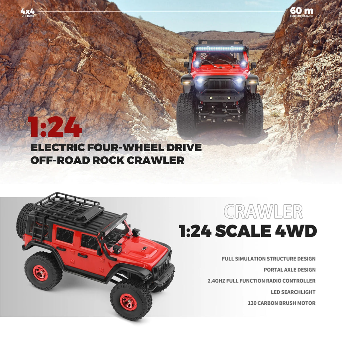 WLtoys 2428 1/24 RC Car 4WD Off-road &ndash; Electric Crawler