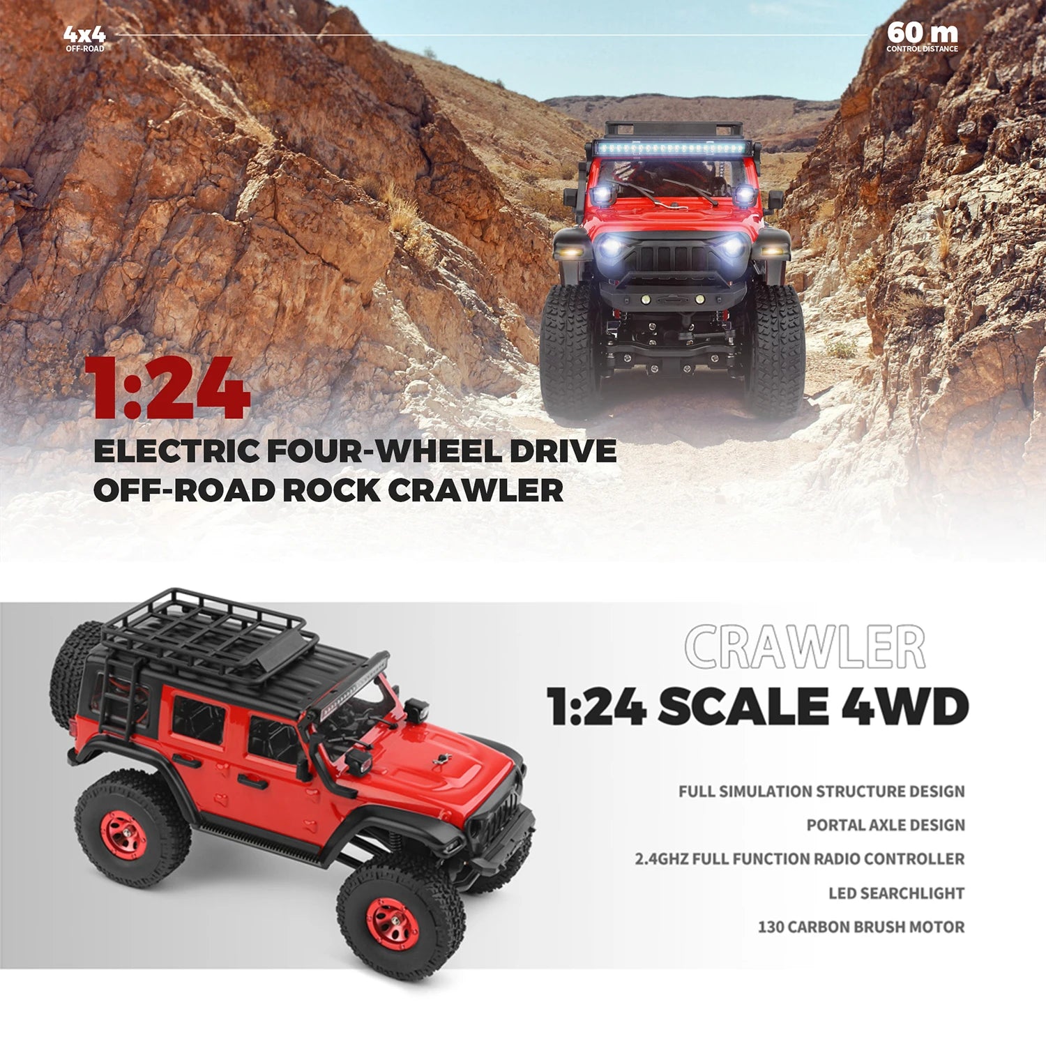 WLtoys 2428 1/24 RC Car 4WD Off-road &ndash; Electric Crawler