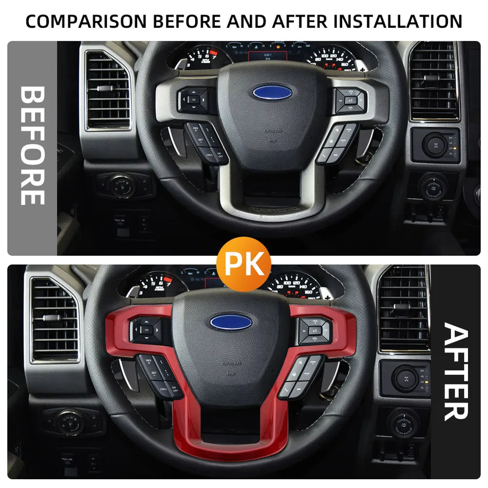 Capac pentru panoul volanului pentru Ford F-150, finisaj cromat din ABS, upgrade interior