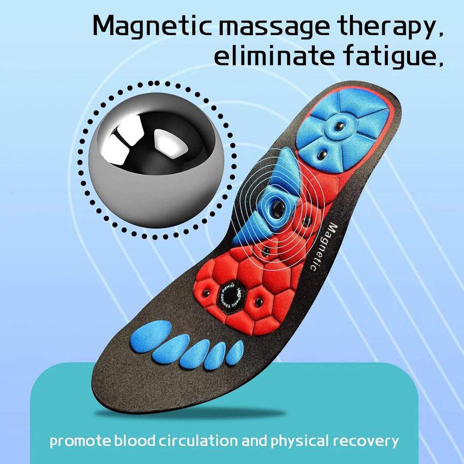 Massage Magnetic Insoles Shock Absorbing Gel Orthopedic