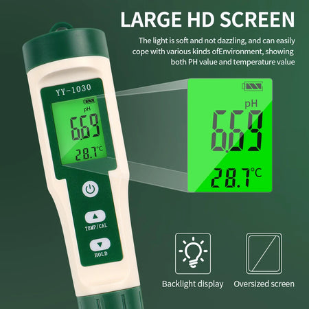 PH Meter &ndash; Backlit Digital pH Tester for Food Kitchen Use