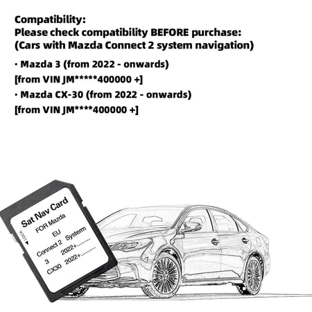 GPS SD Navigation Card for Mazda 3/CX30 2022+ &ndash; Latest Maps
