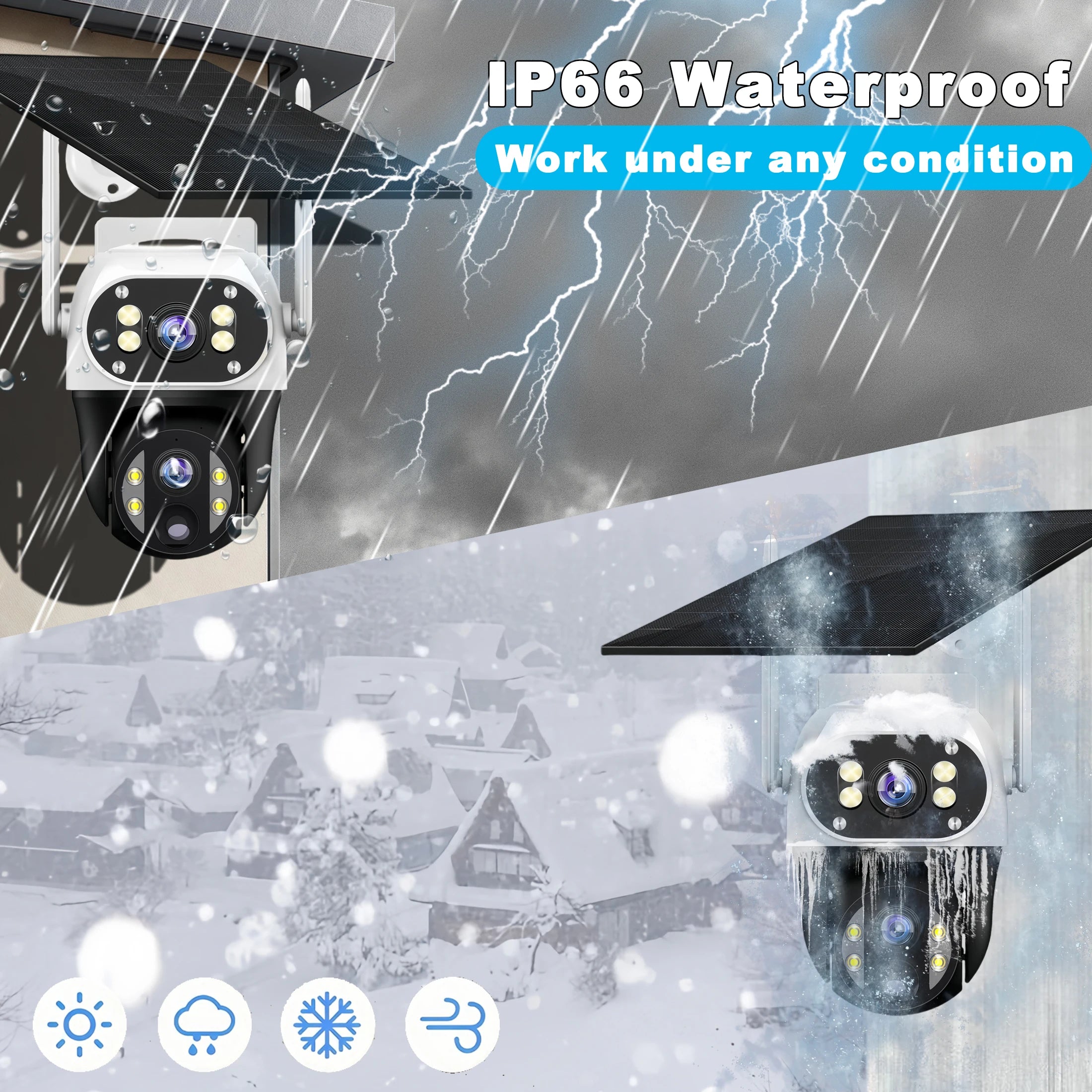 V380 8MP Dual Lens 4G IP Camera Solar PIR Human Detection Night Vision Waterproof Security Video Camara 4K Battery CCTV Monitor