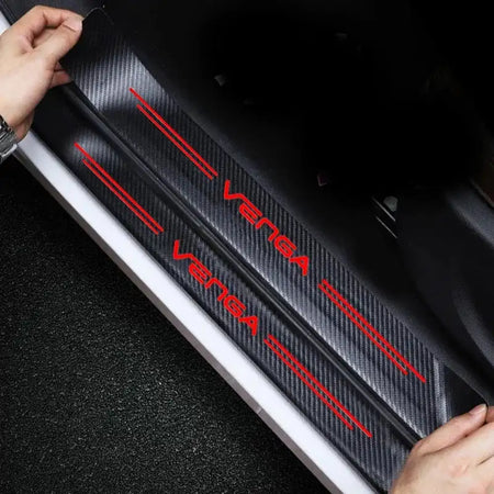 Carbon Fiber Car Door Sill Protector For Kia Venga Threshold