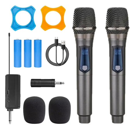 KEBIDUMEI Wireless Microphone UHF Fixed Frequency 2 Channels Handheld Mic For Party Karaoke Professional Church Show Meeting by InterCyprus Trading Ltd