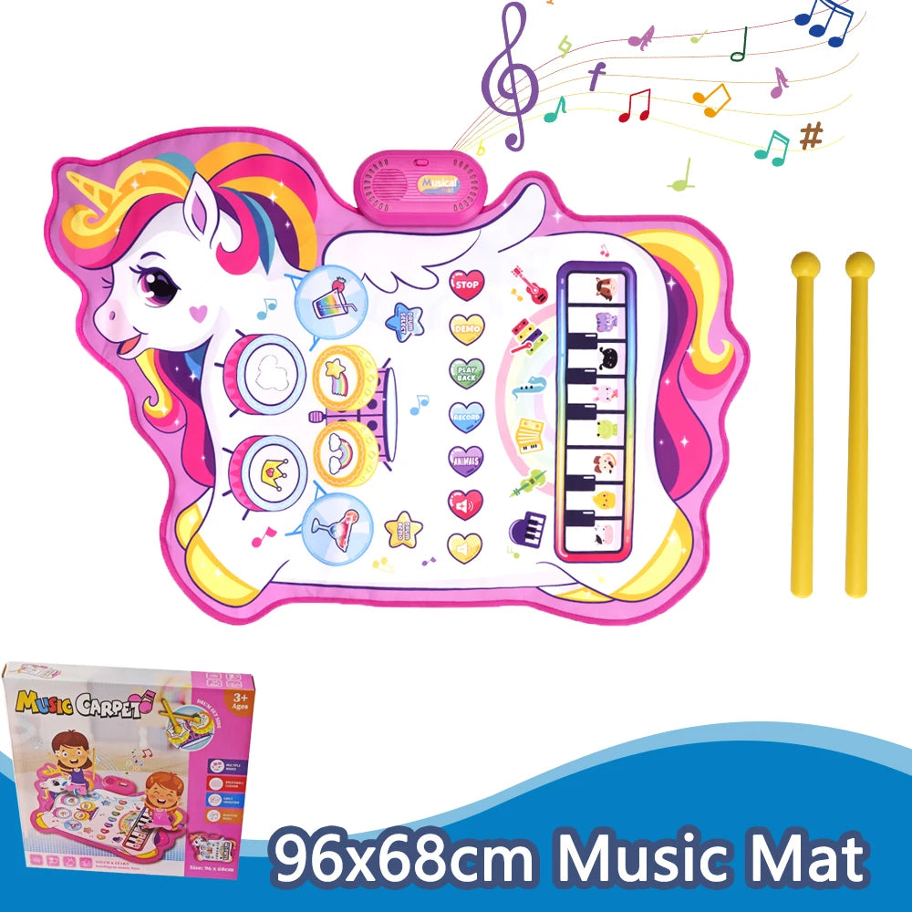 Coolplay Music Piano Mat &ndash; Interactive Educational Fun for Toddlers 96X68cm Unicorn