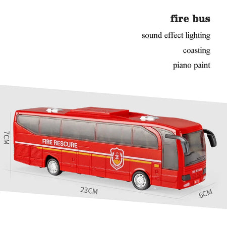 Police Bus Car Model &ndash; Inertial Simulation with Sound and Light red