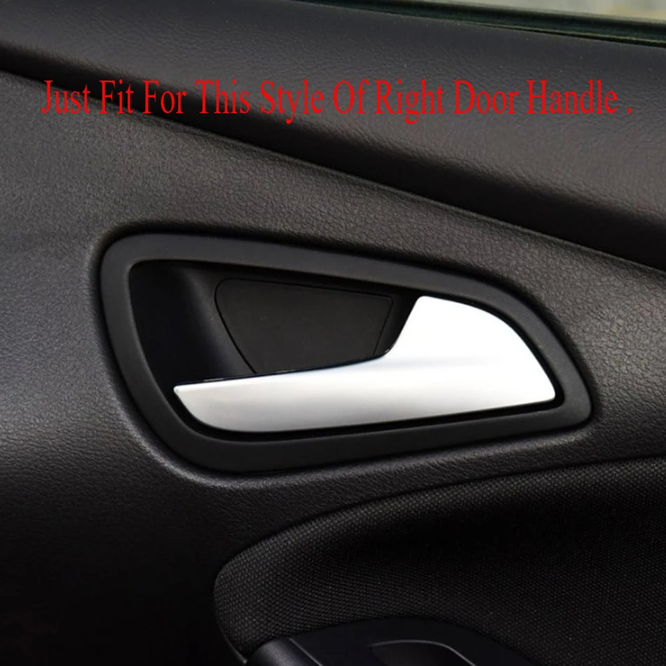 Inner Door Handle Protector Sticker for Ford Focus 3 Mk3 (2014-2018), Stainless Steel Cover