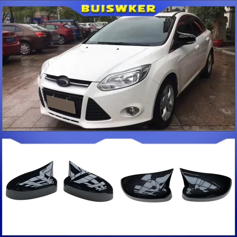 Ford Focus 2011 2014 Tampa do Espelho Aparência Fibra de Carbono Um Par