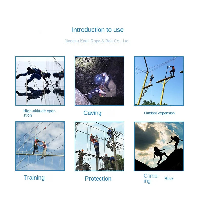 High-Altitude Safety Harness with Back Lanyard for Climbing and Construction