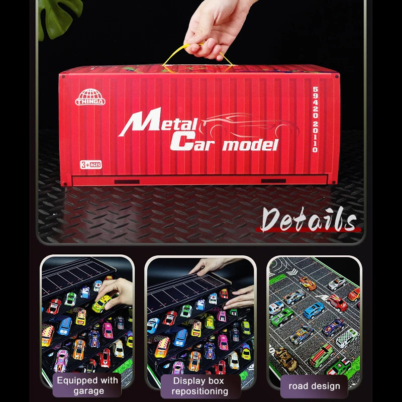 48Pcs Mini Inertial Car Set &ndash; Pull Back Action City Scene