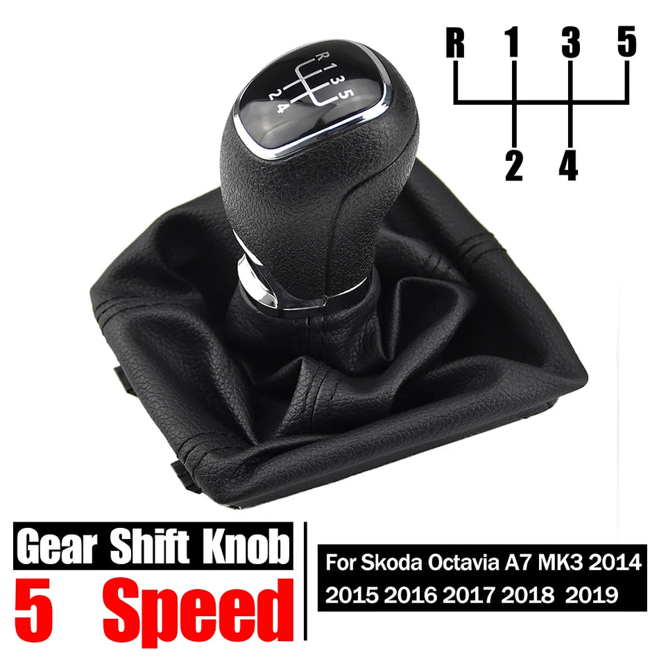 Κουμπί Ταχυτήτων Και Μπότες Για Skoda Octavia A7 MK3 5 Ταχύτητες