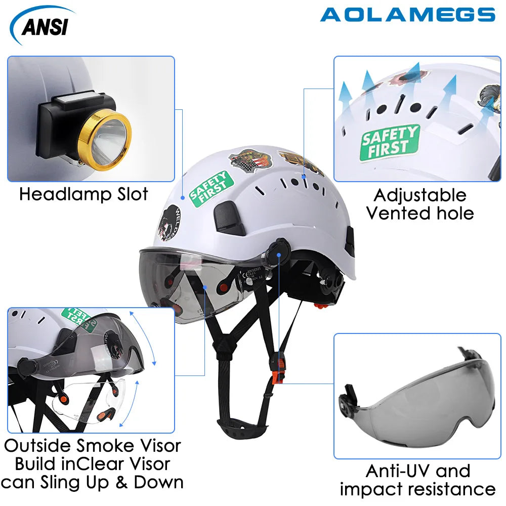 SF06/CR08 &ndash; CE ABS Safety Helmet With Visor And Goggles