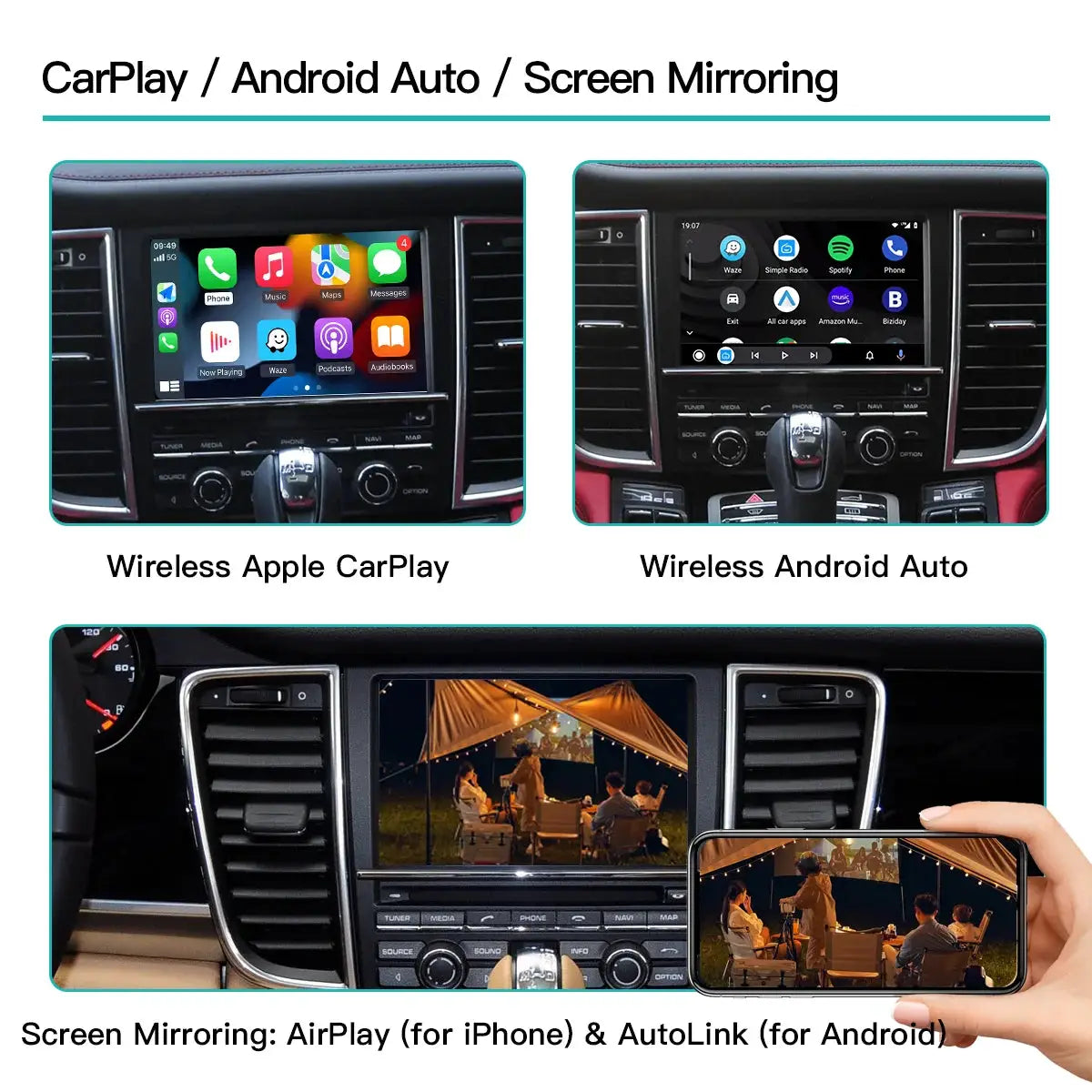 AUTOABC Wireless Carplay Module for Porsche PCM3.1 PCM4.0 Cayenne Macan 911 Panamera Bosxter Android Auto Car Accessories by InterCyprus Trading Ltd