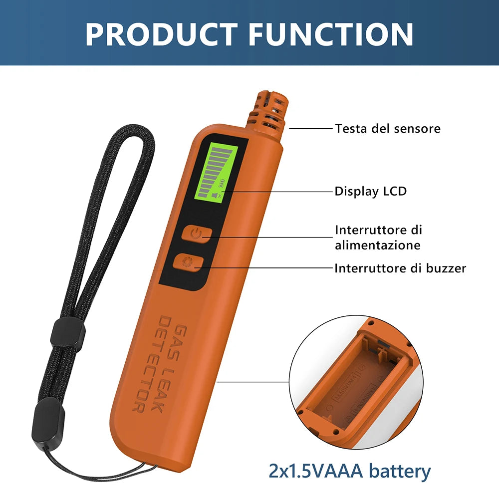 QTX-1 Portable Combustible Gas Leak Detector &ndash; LCD Display