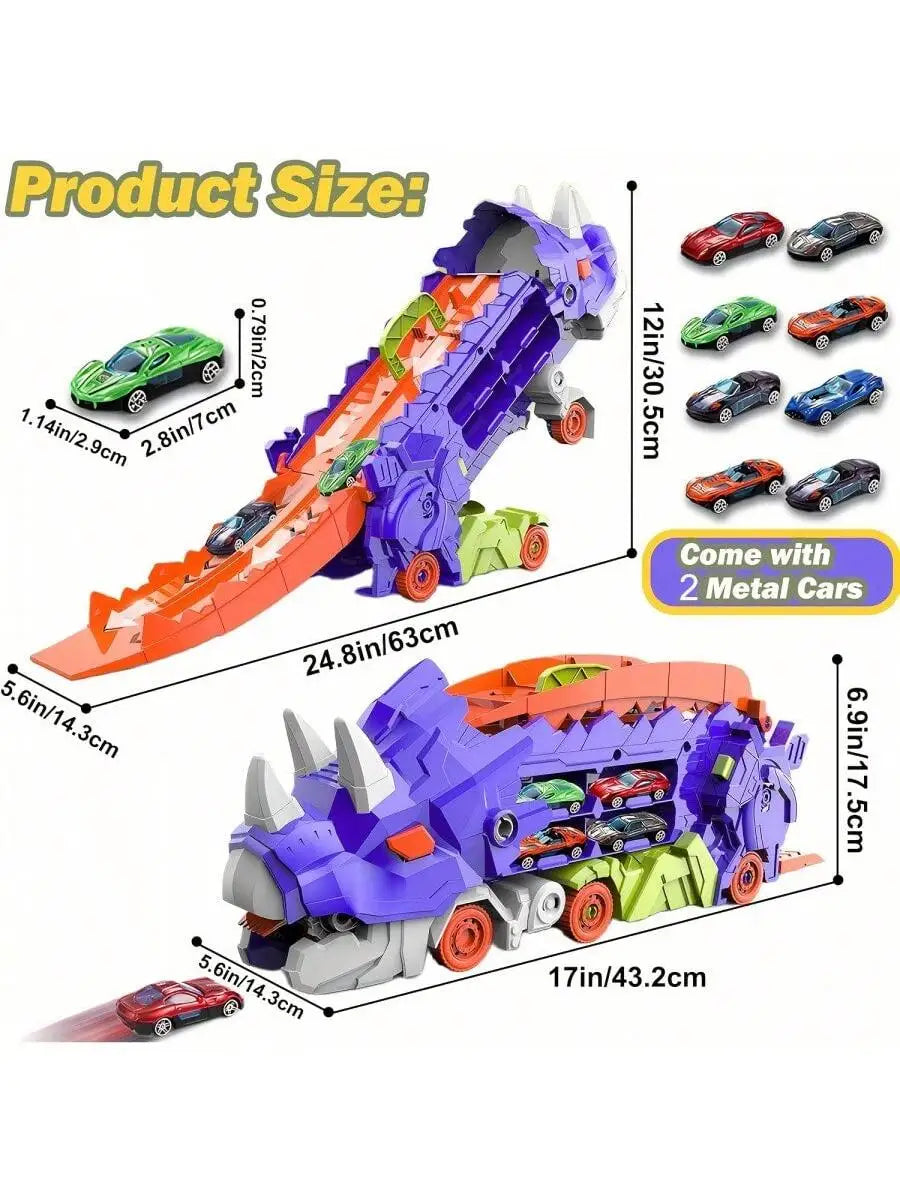 Folding Dinosaur Transporter Car Toys &ndash; Roll Eat and Store PURPLE