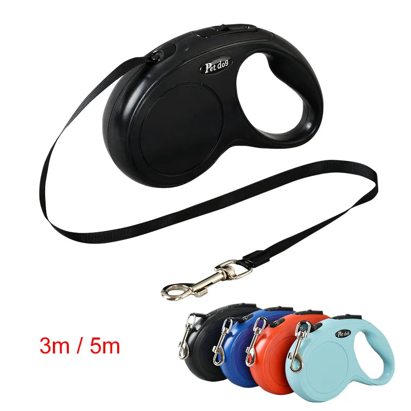 🟠 3m 5m Automatic Retractable Pet Leash For Small Medium Dogs Durable Nylon Cat Lead Extend Puppy Walking Running Traction Rope