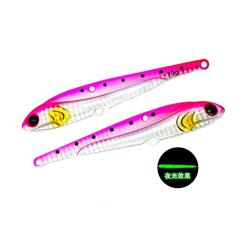 AS VIB Fishing Lure Bait 70g Metal Jig for Sea Fishing - High Performance Spinner for Tuna &amp; Grouper pink / 70g-1pcs