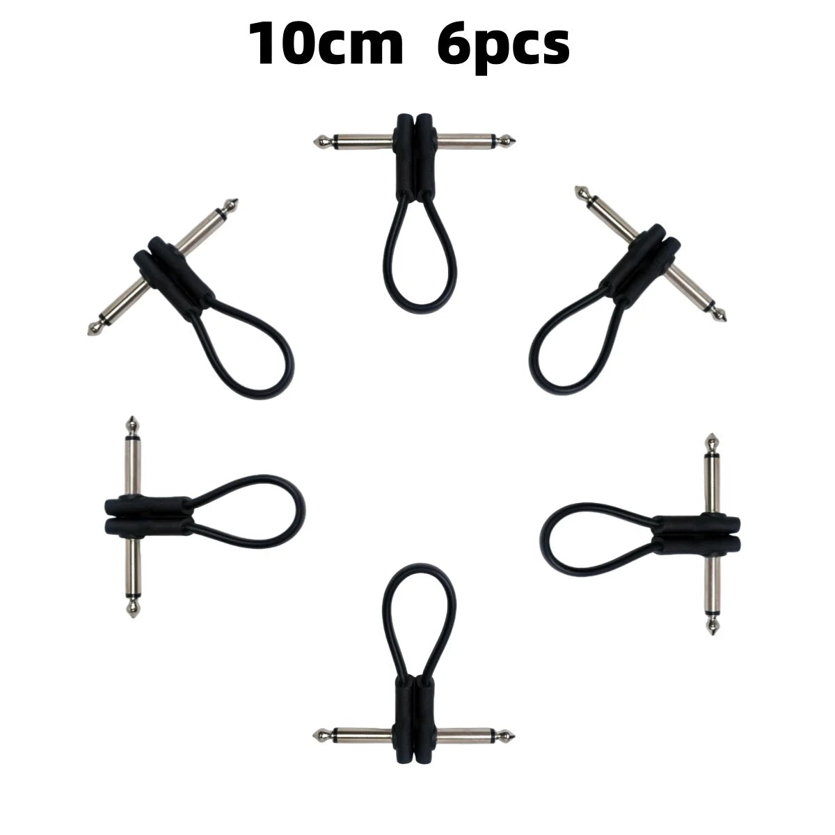 Miwayer Flat Patch Cables For Guitar Pedal - Space Saving TS Right Angle 10cm
