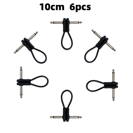 Miwayer Flat Patch Cables For Guitar Pedal - Space Saving TS Right Angle 10cm