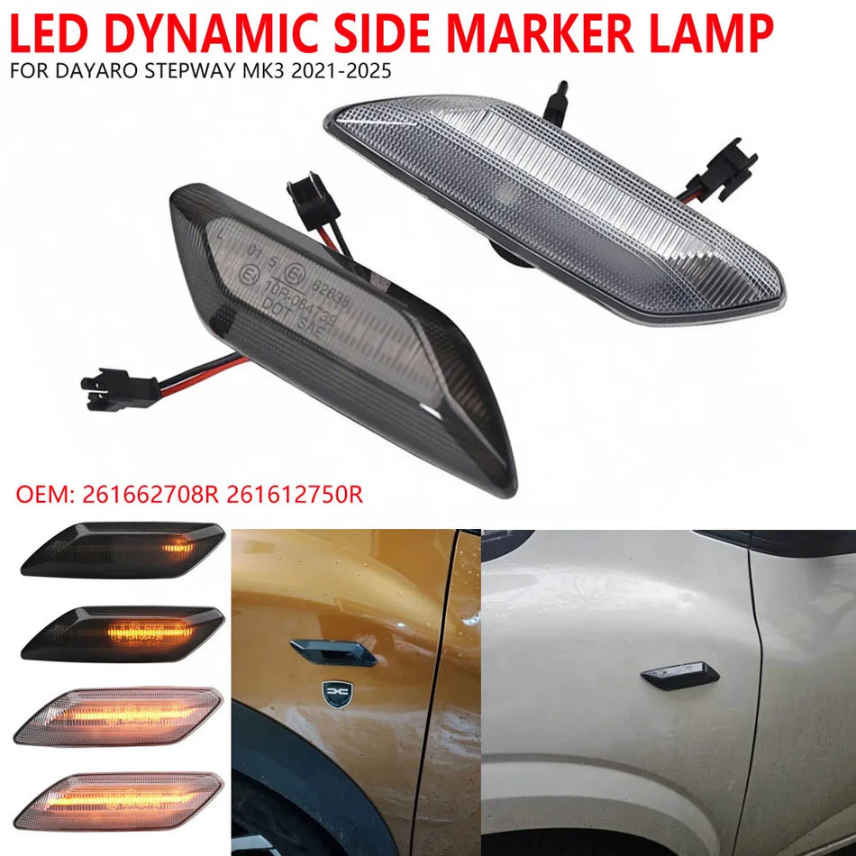 Lucidi di indicatori di direzione sequenziali LED per Dacia Sandero Stepway MK3