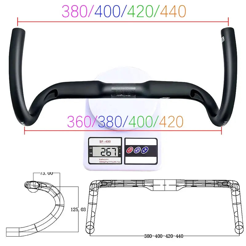 BALUGOE Full Internal Wiring Road Bike Handle Bar Full Carbon Road Bicycle Handlebar Professional Competition Carbon Fiber Bar by InterCyprus Trading Ltd