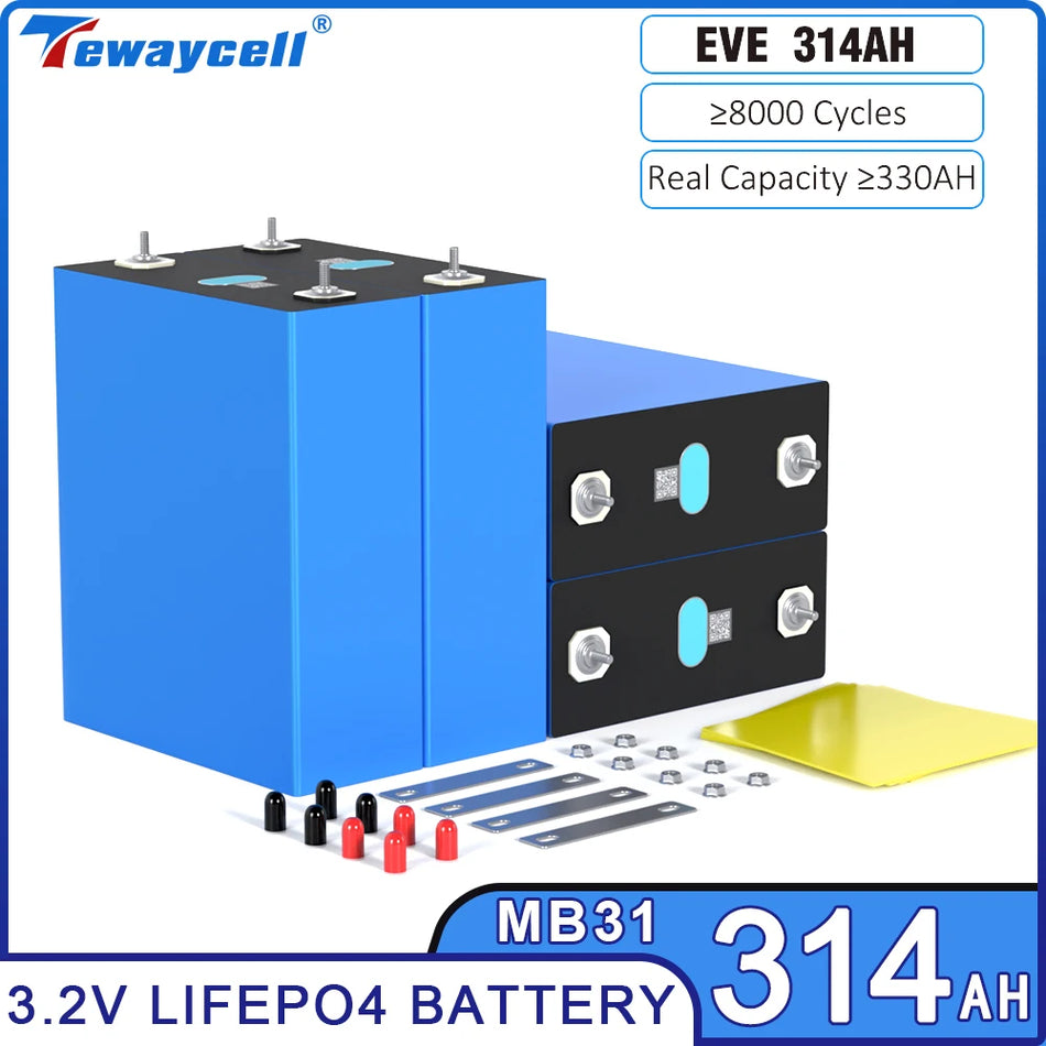 330Ah LiFePO4 Pil Paketi 3.2V BMS ile Yüksek Kapasiteli Şarj Edilebilir Hücre Modülü RV Güneş UPS için