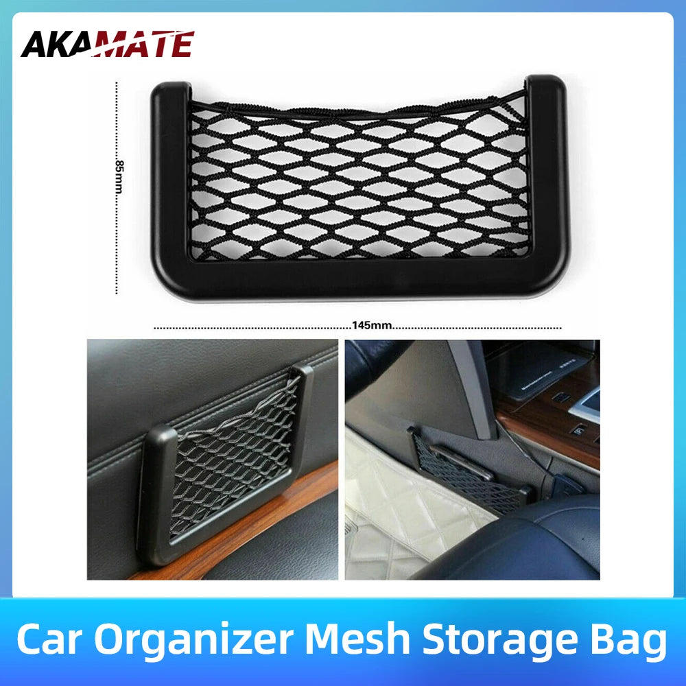 Car Rear Seat Organiser Mesh Storage Bag &ndash; Universal Velcro